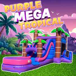 Purple Mega Tropical Combo single lane inflated pool (wet or