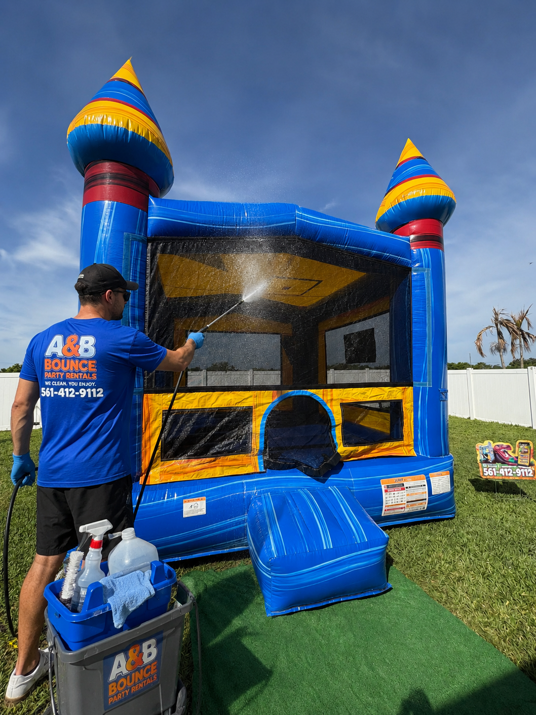 A&B Bounce Party Rentals Cleaning Process